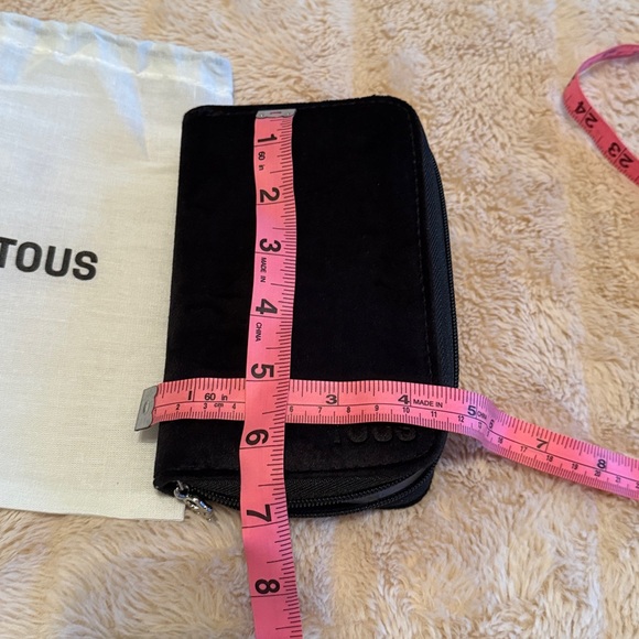TOUS Velvet Jewelry Pounch Travel Organizer Black Ivory With Dust Bag - Picture 4 of 11